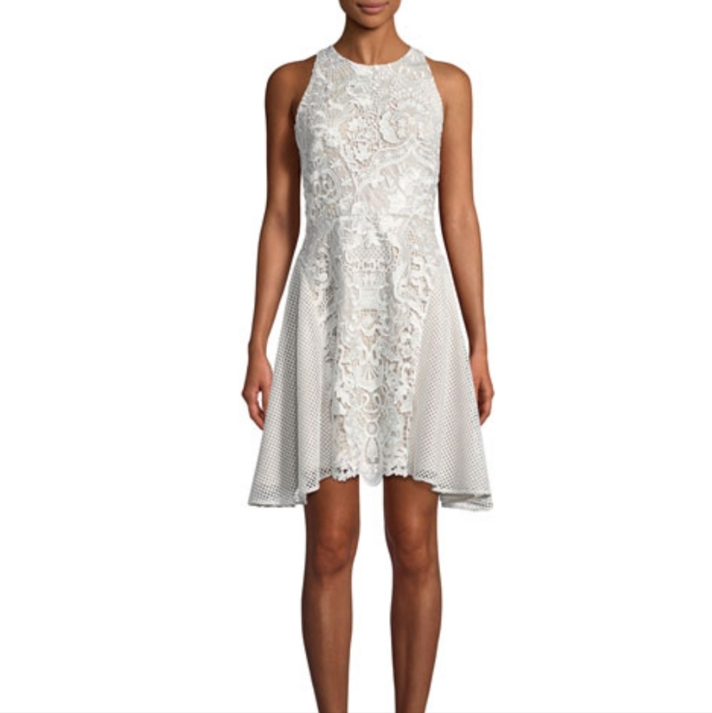Mestiza New York Valentina Lace Racerback Mini Dress Size 12 White